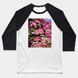 Pink Flowers Baseball T-Shirt